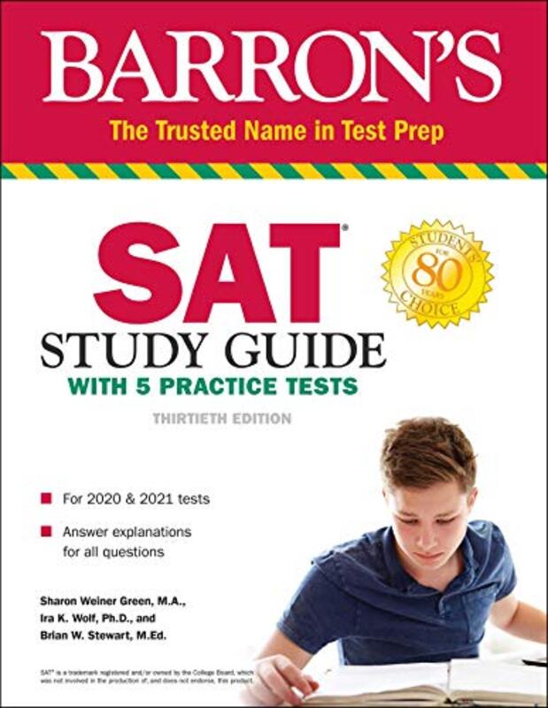 SAT Study Guide with 5 Practice Tests, Paperback Book, By: Green Sharon Weiner