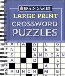 Brain Games Large Print Crossword Puzzles Purple by Publications International Ltd - Brain Games Paperback
