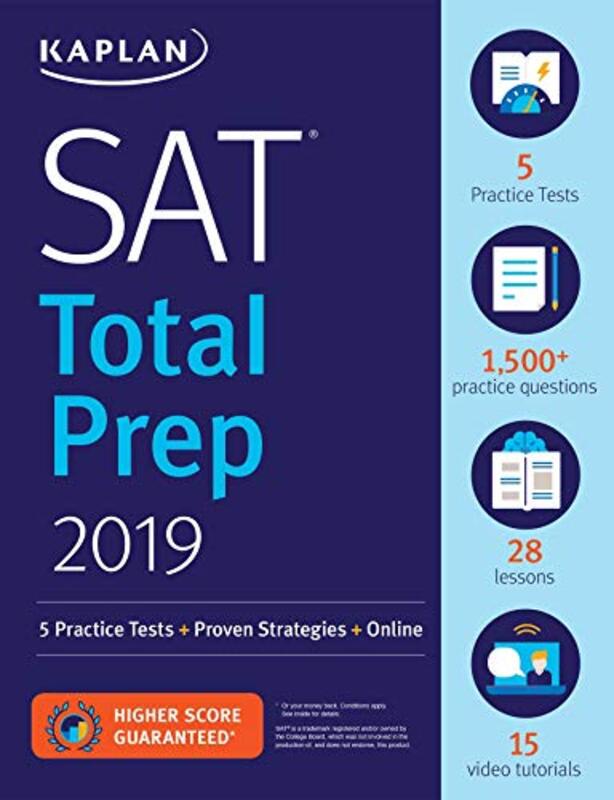 SAT Total Prep 2019: 5 Practice Tests + Proven Strategies + Online, Paperback Book, By: Kaplan Test Prep