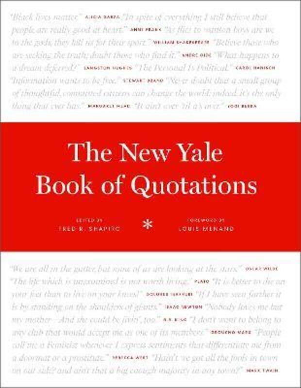 

The New Yale Book of Quotations.Hardcover,By :Shapiro, Fred R. - Menand, Louis