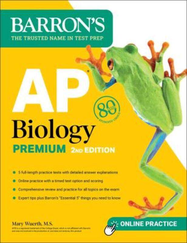 

AP Biology Premium, 2024: 5 Practice Tests + Comprehensive Review + Online Practice,Paperback, By:Mary Wuerth, M.S.