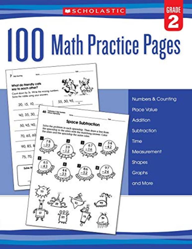 100 Math Practice Pages: Grade 2,Paperback by Scholastic - Ottaiano, Mela