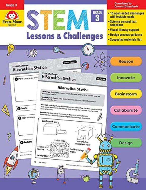 

Stem Lessons and Challenges, Grade 3 Teacher Resource , Paperback by Evan-Moor Corporation