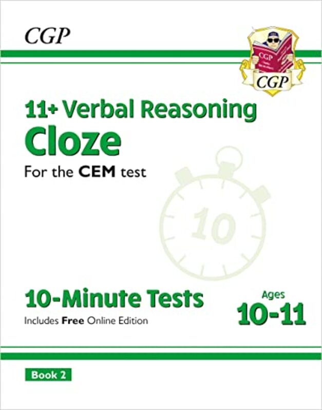 11+ CEM 10-Minute Tests: Verbal Reasoning Cloze - Ages 10-11 Book 2 (with Online Edition),Paperback by Books, CGP - Books, CGP