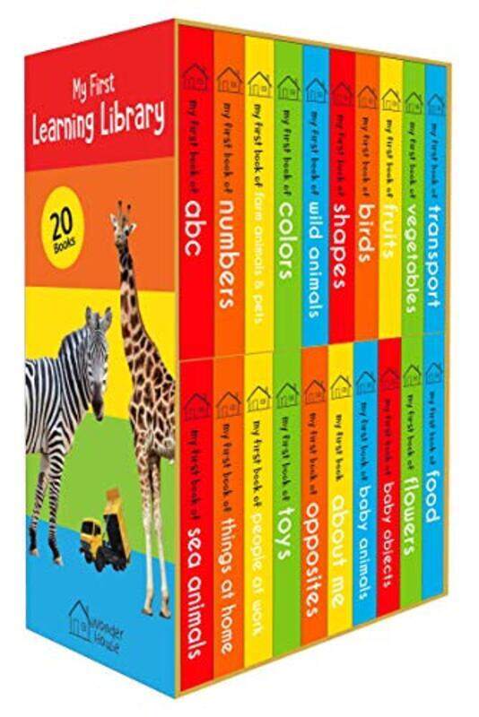 

My First Learning Library: Boxset of 20 Board Books for Kids Vertical Design Paperback by Wonder House Books