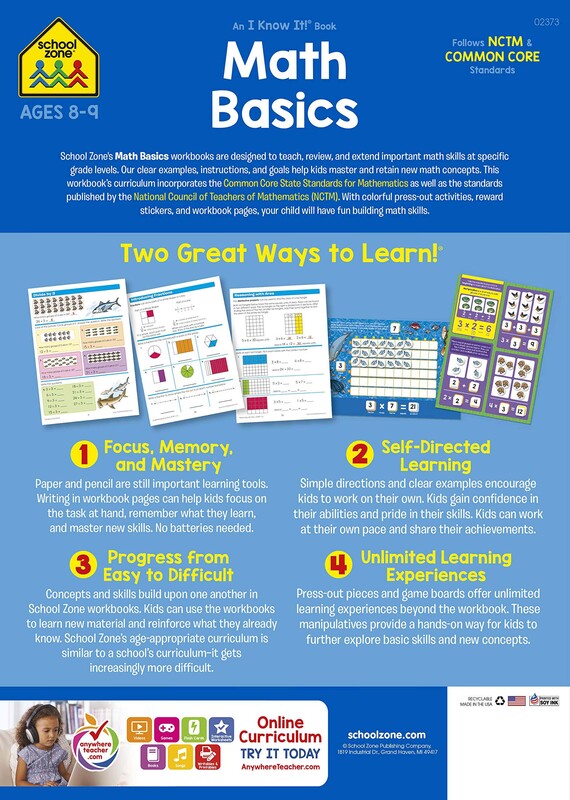 Math Basics 3 Press-Out Workbook, Paperback Book, By: School Zone