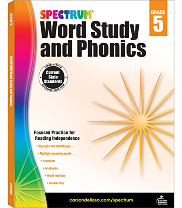 

Word Study and Phonics, Grade 5, Paperback Books, By: Spectrum