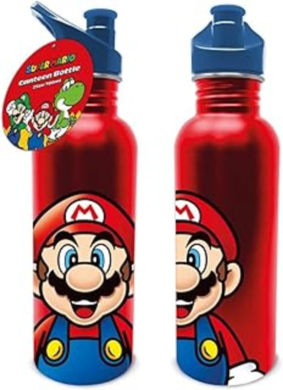 Super Mario Mario Metal 25oz 700ml Metal Canteen Drinks Bottle by PYRAMID INTERNATIONAL Paperback