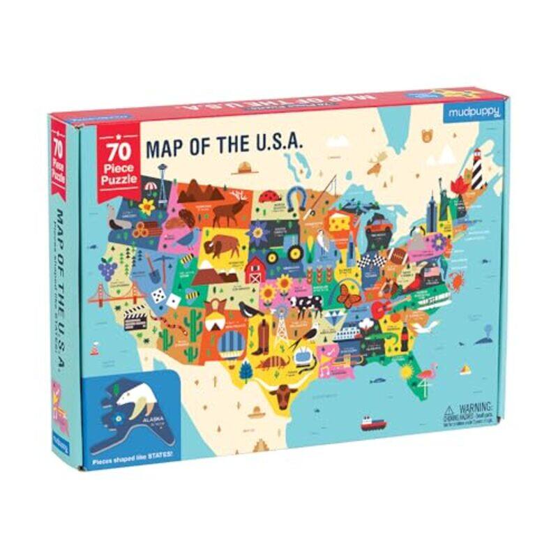 

Puz 70 Geography Map Of Usa By Mudpuppy, Sol Linero - Paperback