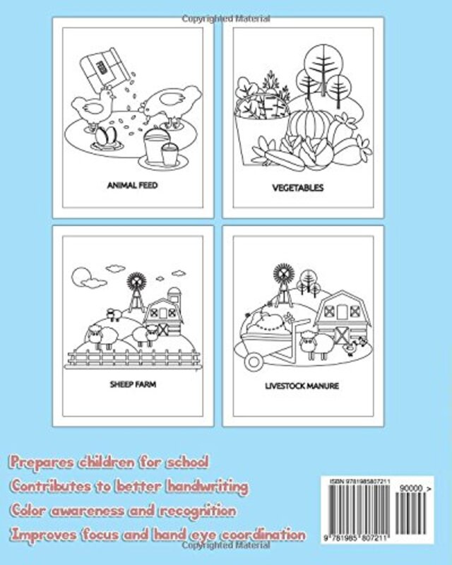 Farm Animals Coloring Book: Farm Animals Books for Kids & Toddlers - Boys & Girls, Paperback Book, By: Lynn Knecht