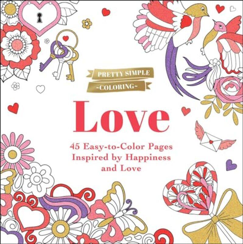 

Pretty Simple Coloring: Love by Adams Media -Paperback