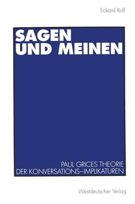 

Sagen und Meinen by Elfreda Crehan-Paperback