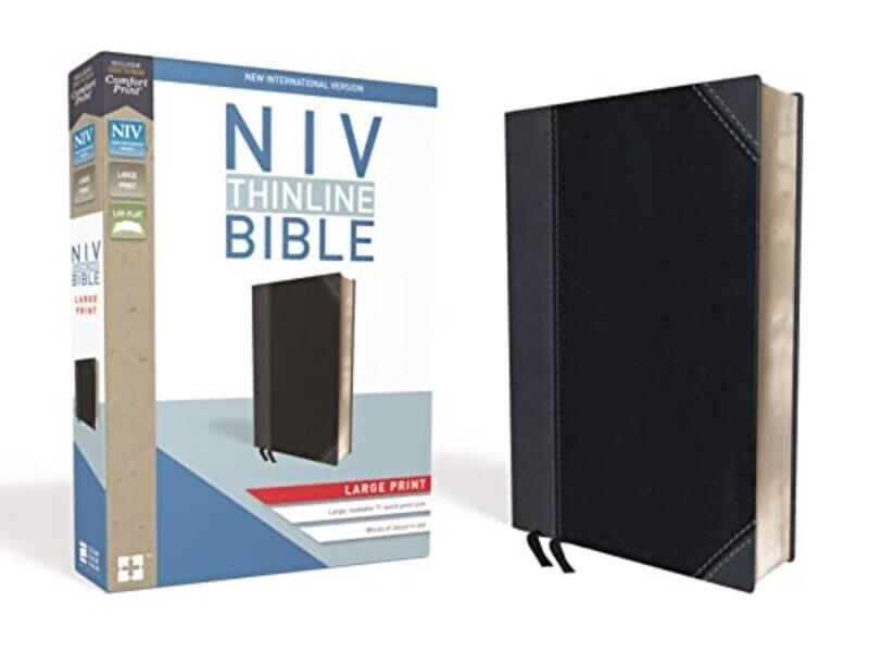 

NIV, Thinline Bible, Large Print, Leathersoft, Black/Gray, Red Letter, Comfort Print , Paperback by Zondervan