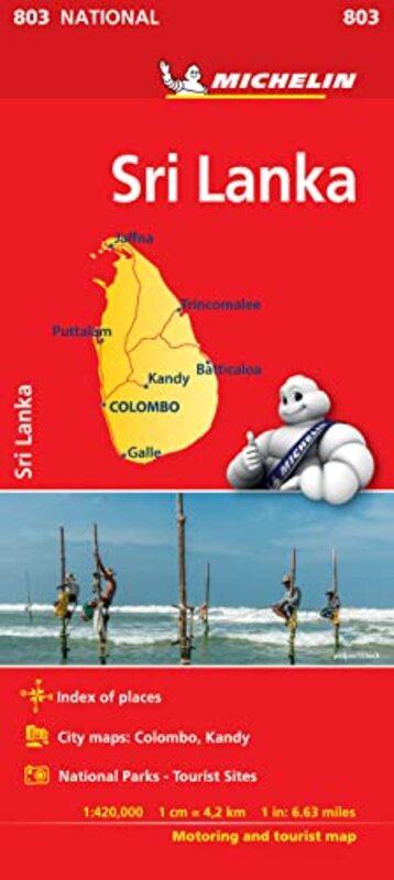 Sri Lanka National Map 803 Map by Michelin -Paperback