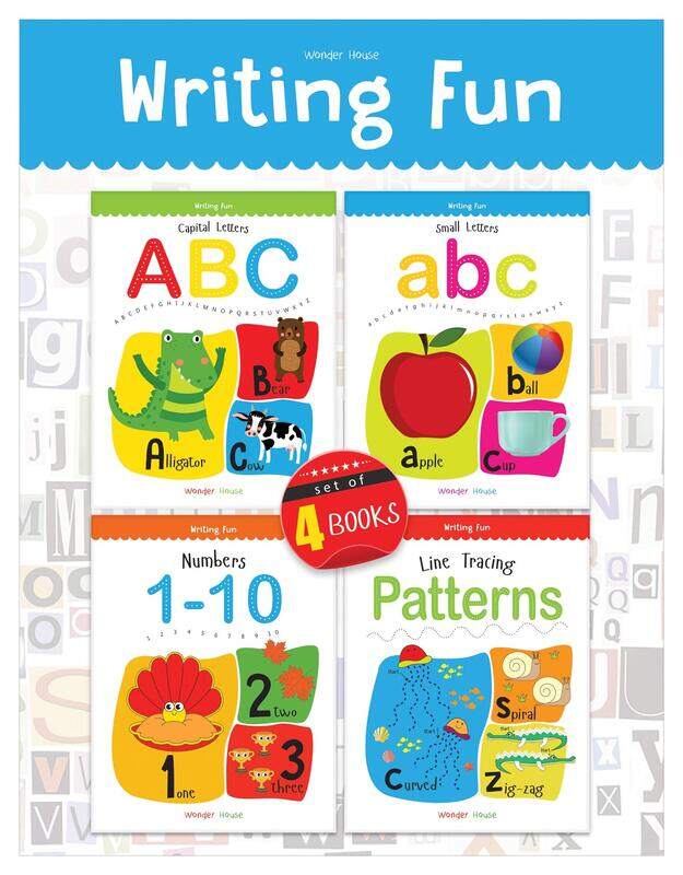 

Writing Practice A Set Of 4 Books (Writing Fun Pack): Write And Practice Capital Letters, Small Lett, Paperback Book, By: Wonder House Books