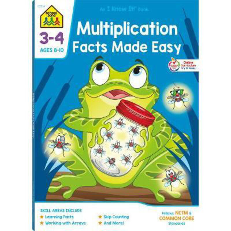 

School Zone Multiplication Facts Made Easy Grades 3-4 Workbook, Paperback Book, By: School Zone