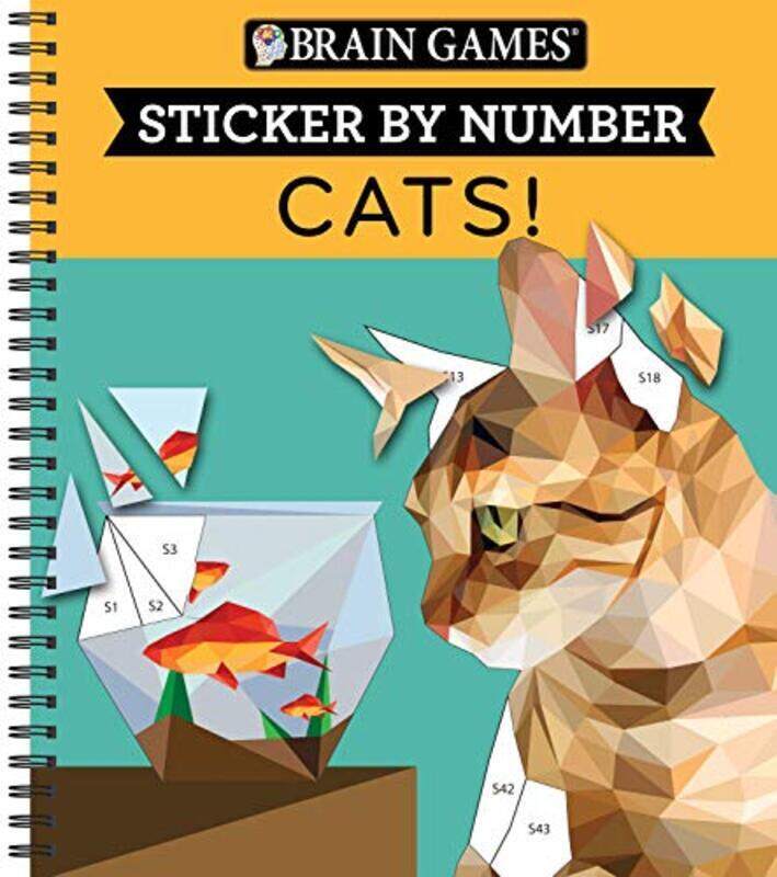 

Brain Games - Sticker by Number: Cats! (28 Images to Sticker),Paperback by Publications International Ltd - New Seasons - Brain Games