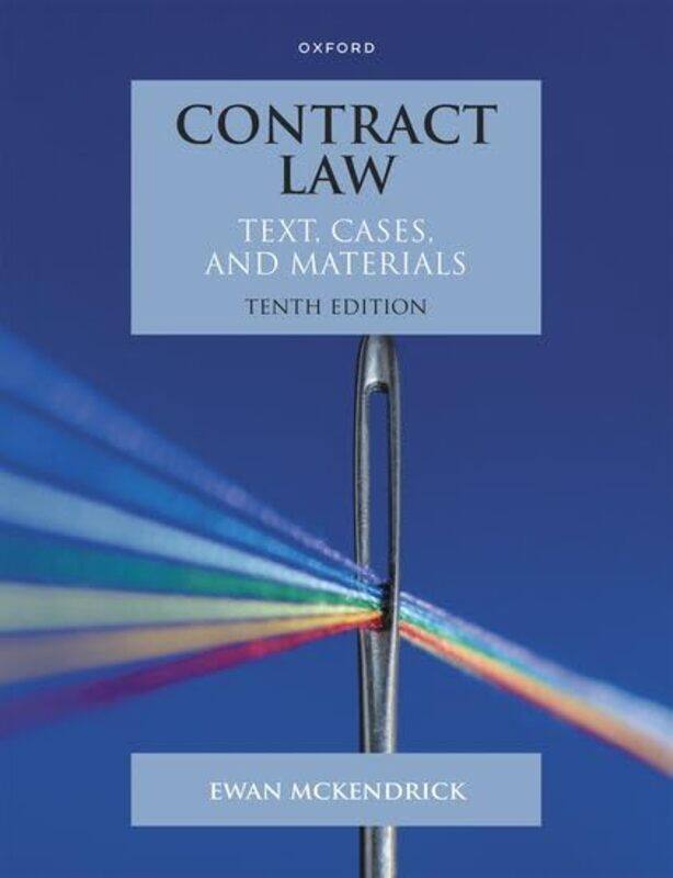 

Contract Law by Ewan Professor of Private Law, Professor of Private Law, University of Leiden McKendrick-Paperback