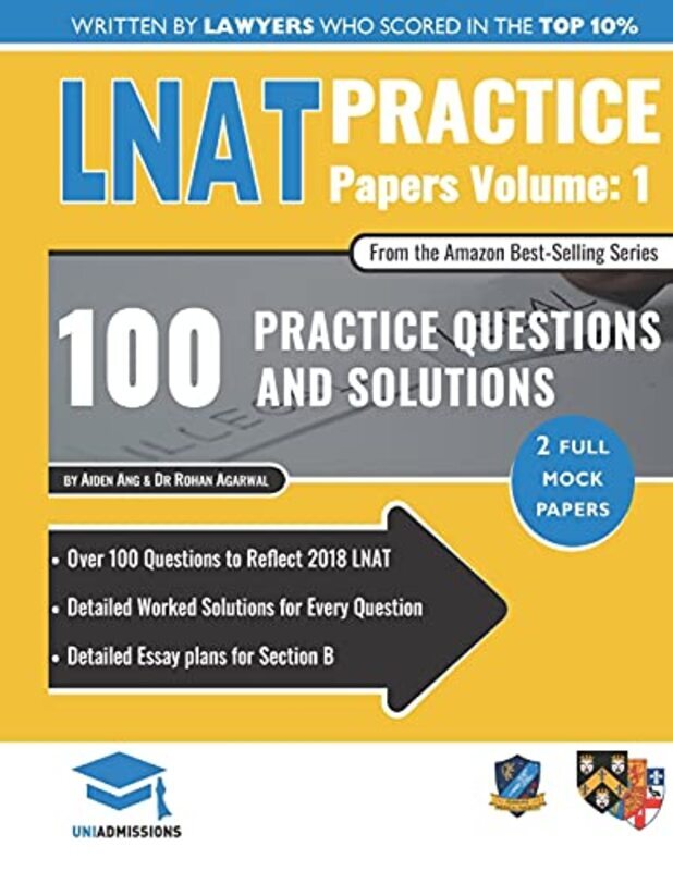 Lnat Practice Papers Volume 1 2 Full Mock Papers 100 Questions In The Style Of The Lnat Detailed By Ang, Aiden - Agarwal, Dr Rohan - Paperback