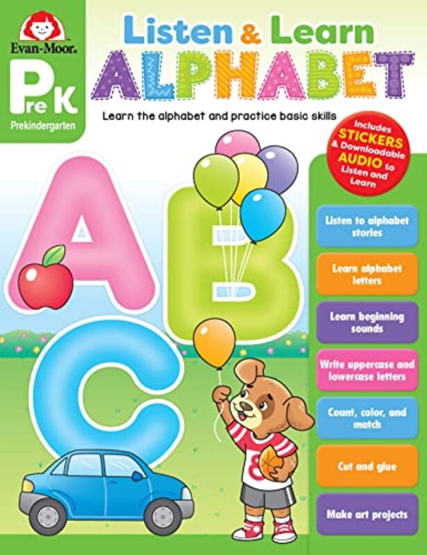 Listen & Learn Alphabet, Grade PreK,Paperback by Evan-Moor Corporation