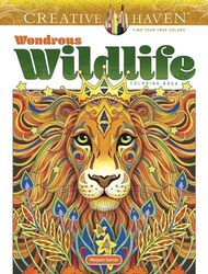 Creative Haven Wondrous Wildlife Coloring Book by Marjorie Sarnat-Paperback