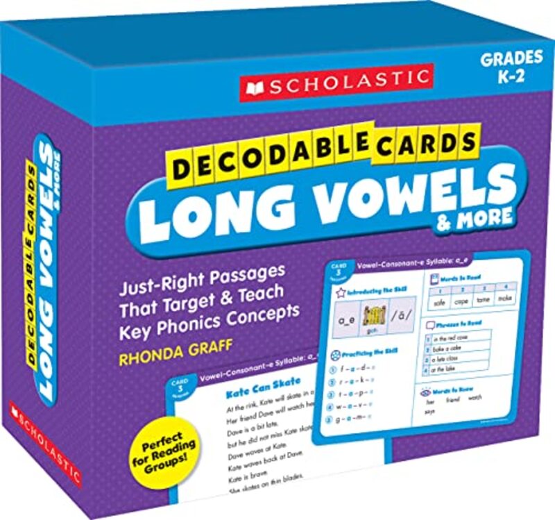 Decodable Cards: Long Vowels & More: Just-Right Passages That Target & Teach Key Phonics Concepts , Paperback by Graff, Rhonda