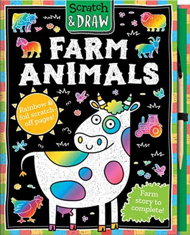 

Scratch and Draw Farm Animals Scratch Art Activity Book by Arthur OverBarry Green-Hardcover