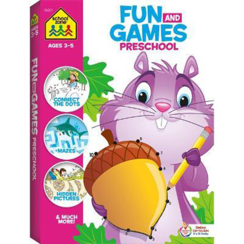 

School Zone Fun and Games Preschool Activity Workbook, Paperback Book, By: School Zone