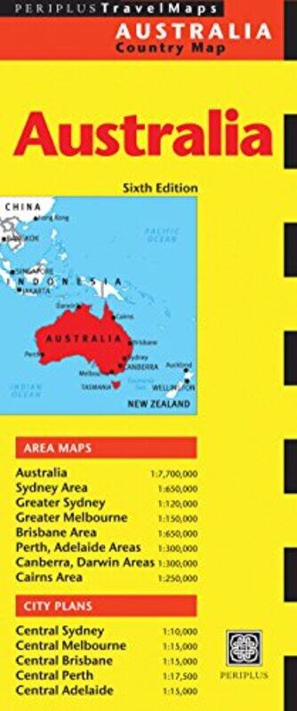 

Australia Travel Map Sixth Edition By Periplus Editors -Paperback