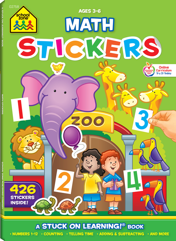 School Zone Math Stickers Workbook, Paperback Book, By: School Zone Publishing