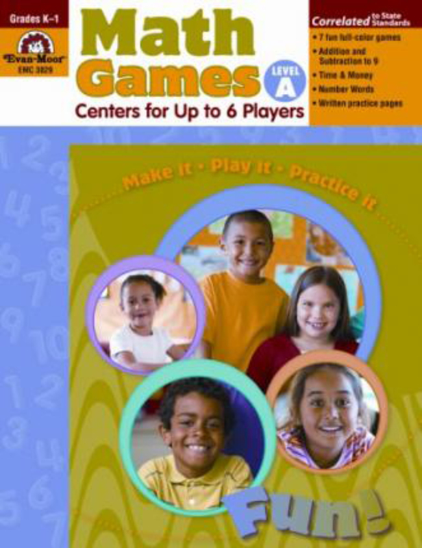 Math Games Level A Grades K-1: Centers for Up to 6 Players, Paperback Book, By: Joy Evans