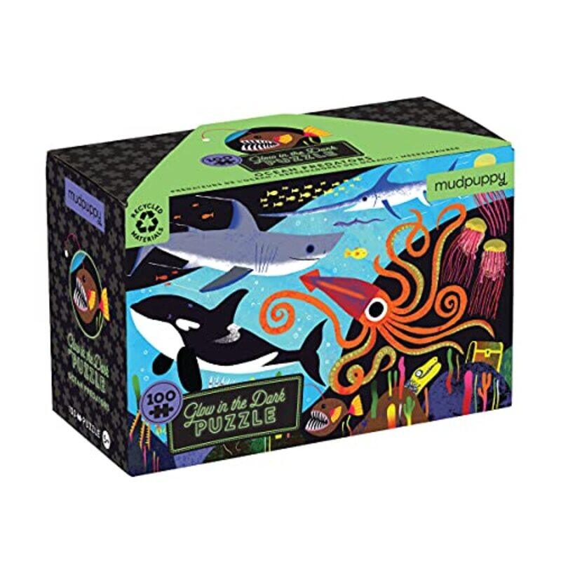 

Ocean Predators 100 Piece Glow In The Da By Mudpuppy - Hardcover
