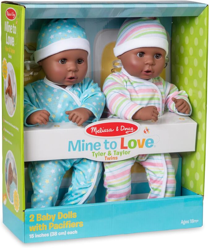 Mine to Love Tyler and Taylor Twins Black Brown by Melissa and Doug Paperback