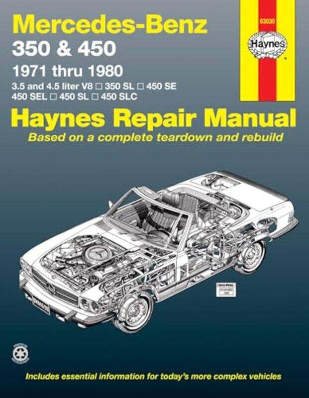 

MercedesBenz 350 & 450 covering 350 SL Roadster 450 SLSLC Coupe & Roadster 450 SESEL V8 Sedan 19711980 Haynes Repair Manual USA by Joanna Nijakowska-P