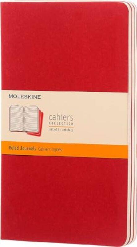

Moleskine Ruled Cahier L Red Cover 3 Set, Paperback