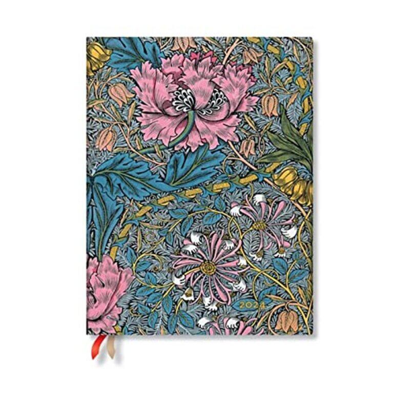 

Morris Pink Honeysuckle William Morris Ultra Vertical 12month Dayplanner 2024 Elastic Band Closure by George Washington-Hardcover