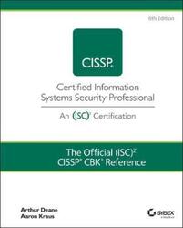 Official (ISC)2 CISSP CBK Reference.Hardcover,By :Arthur J. Deane