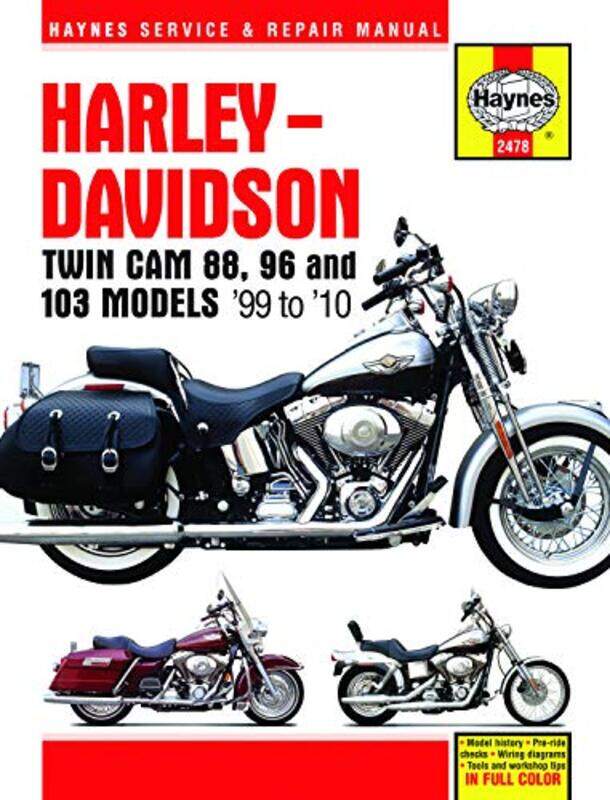 

HarleyDavidson Twin Cam 88 96 & 103 Models 99 10 Haynes Repair Manual by Mary GodwardRobert Hamwee-Paperback