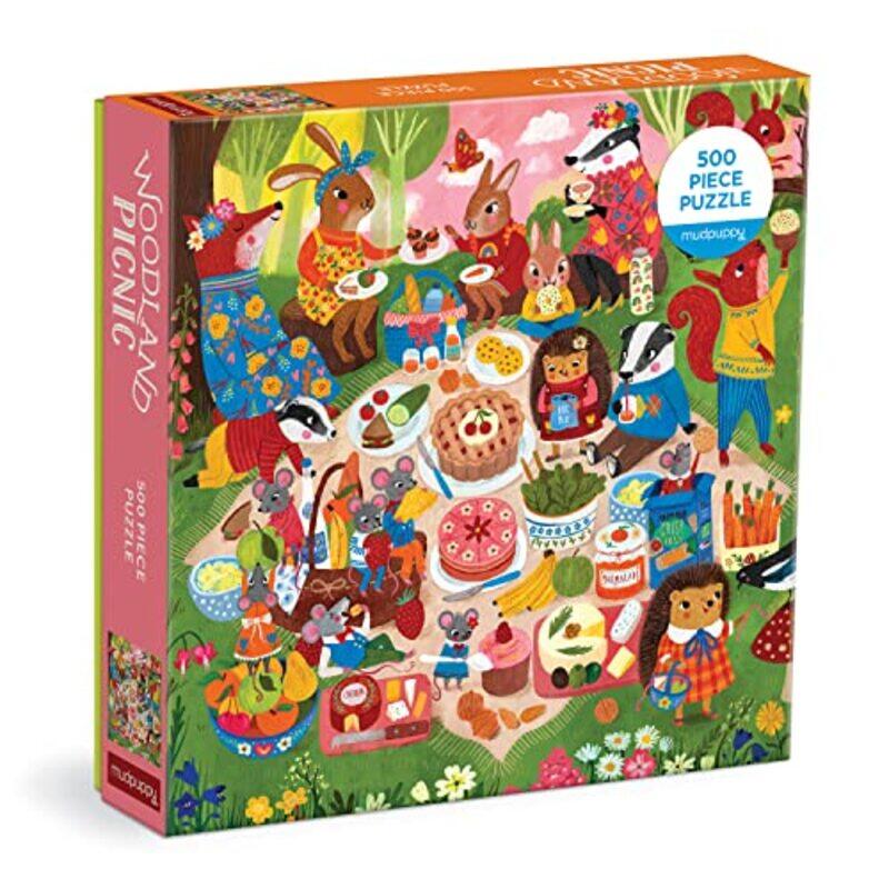 

Woodland Picnic 500 Piece Family Puzzle By Mudpuppy - Hardcover