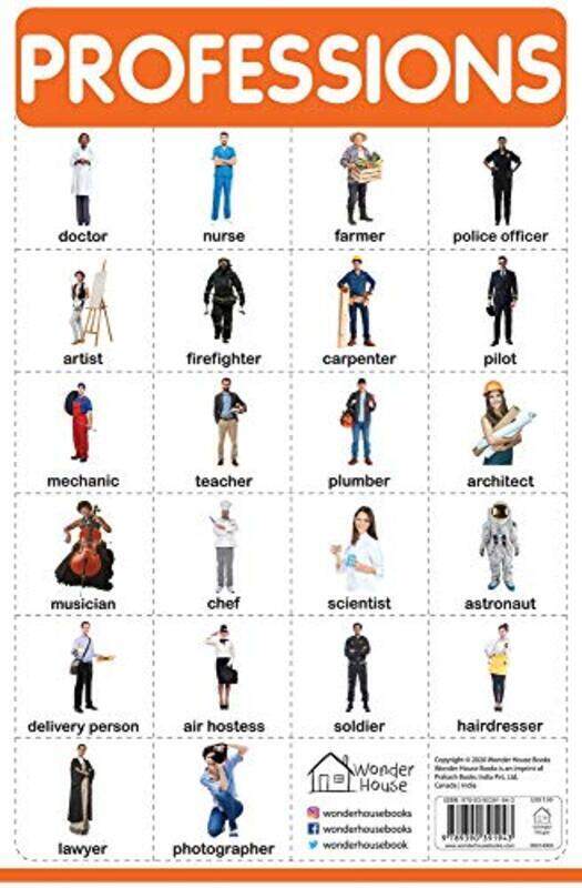 

Professions My First Early Learning Wall Chart: For Preschool, Kindergarten, Nursery And Homeschoo Paperback by Wonder House Books