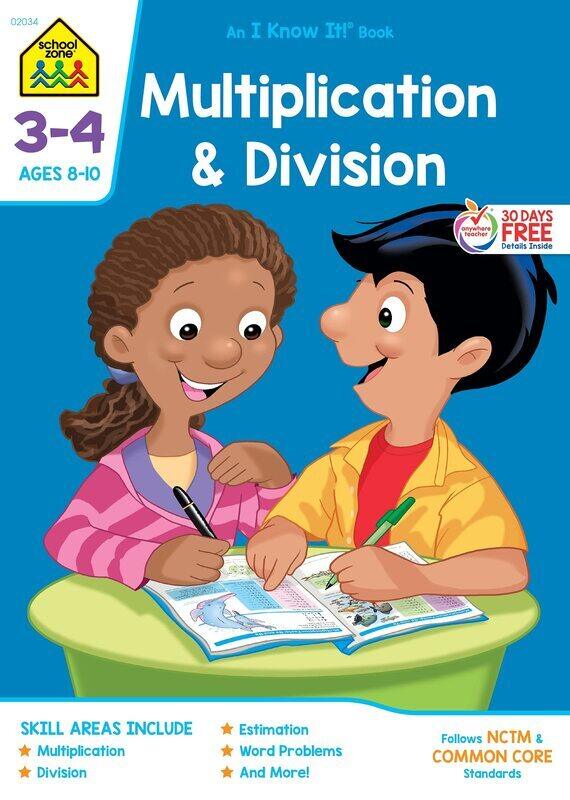 

School Zone 3-4 Multiplication & Division, Paperback Book, By: Martha Palmer