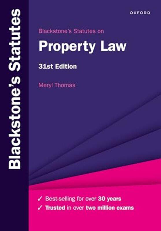 

Blackstones Statutes On Property Law by Thomas, Meryl (Lecturer in Law, Institute of Law, Jersey, Lecturer in Law, Institute of Law, Jersey, -Paperbac