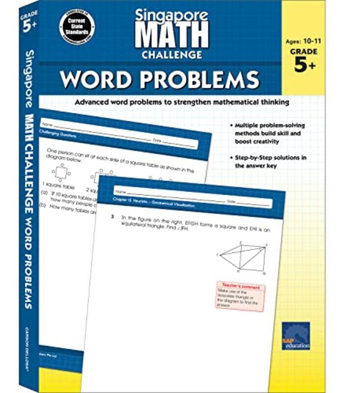 

Singapore Math Challenge Word Problems Grades 5 8 By Singapore Math - Carson Dellosa Education -Paperback