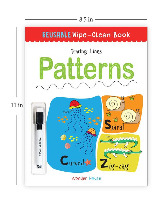 Reusable Wipe And Clean Book Tracing - Lines Patterns: Trace And Practice Patterns, Paperback Book, By: Wonder House Books
