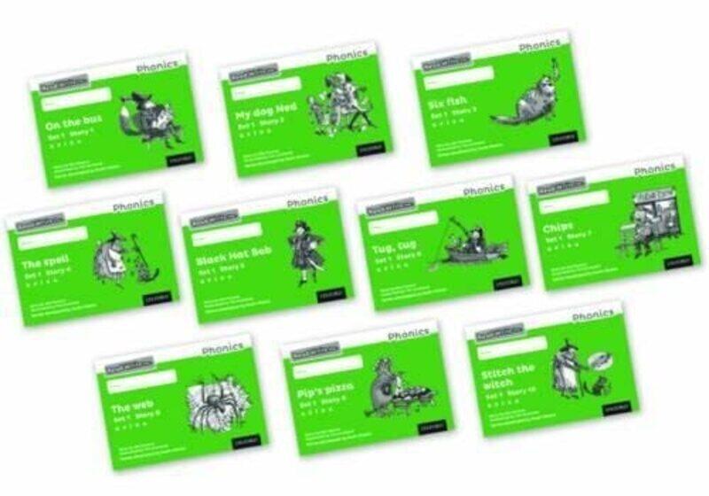 

Read Write Inc. Phonics: Black and White Green Set 1 Storybooks Mixed Pack of 10,Paperback,By:Munton, Gill - Archbold, Tim - Miskin, Ruth