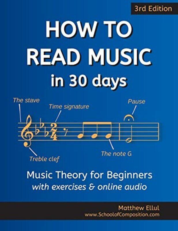 

How to Read Music in 30 Days: Music Theory for Beginners - with exercises & online audio , Paperback by Ellul, Matthew