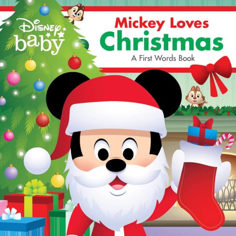 Disney Baby: Mickey Loves Christmas: A First Words Book Paperback by Disney Books