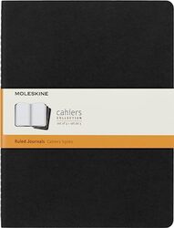 Moleskine Ruled Cahier Xl Black Cover 3 Set by Moleskine -Paperback