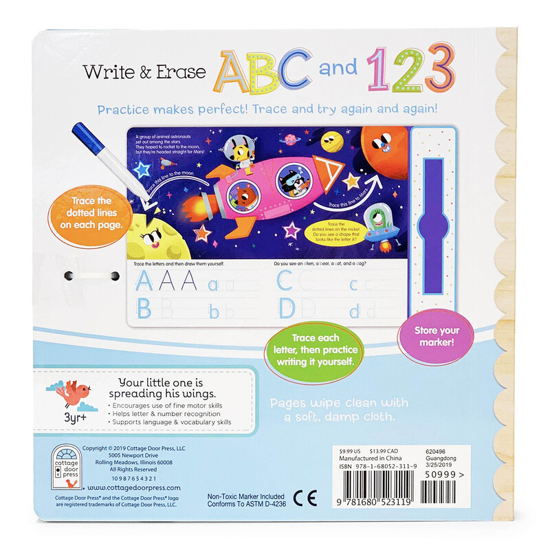 Write & Erase ABC and 123, Board Book, By: Rufus Downy