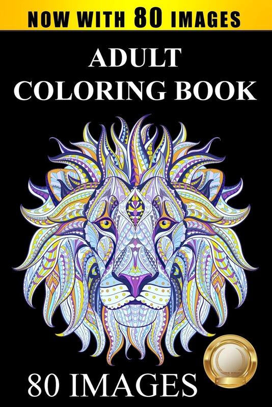 Adult Coloring Book Designs: Stress Relief Coloring Book: 80 Images including Animals, Mandalas, Pai, Paperback Book, By: Adult Coloring Books